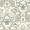 Paons Floral Classique Wallpaper Initiales GRIS ET BEIGE CLAIR AC9102