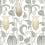 Papier peint Tulibe Canterbury Initiales TAUPE CLAIR ET BLANC AC9204