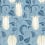 Papier peint Tulibe Canterbury Initiales BLANC ET BLEU CLAIR AC9205