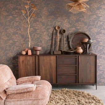 Papier peint Peony Garden - Gilded