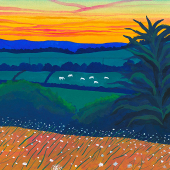 Carta da parati panoramica Vaches du Soir