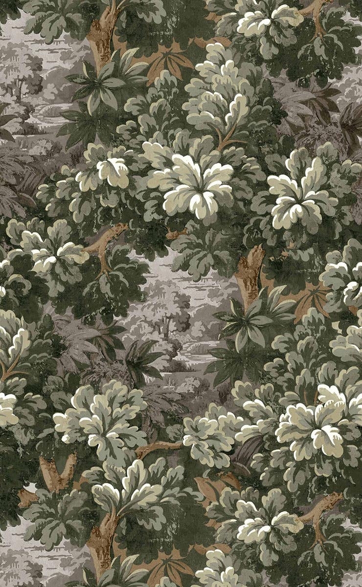 ORNÉ DE FEUILLES
クッション付きラタンチェア Papier peint Feuille Chardon bleu pétrole céladon - Square