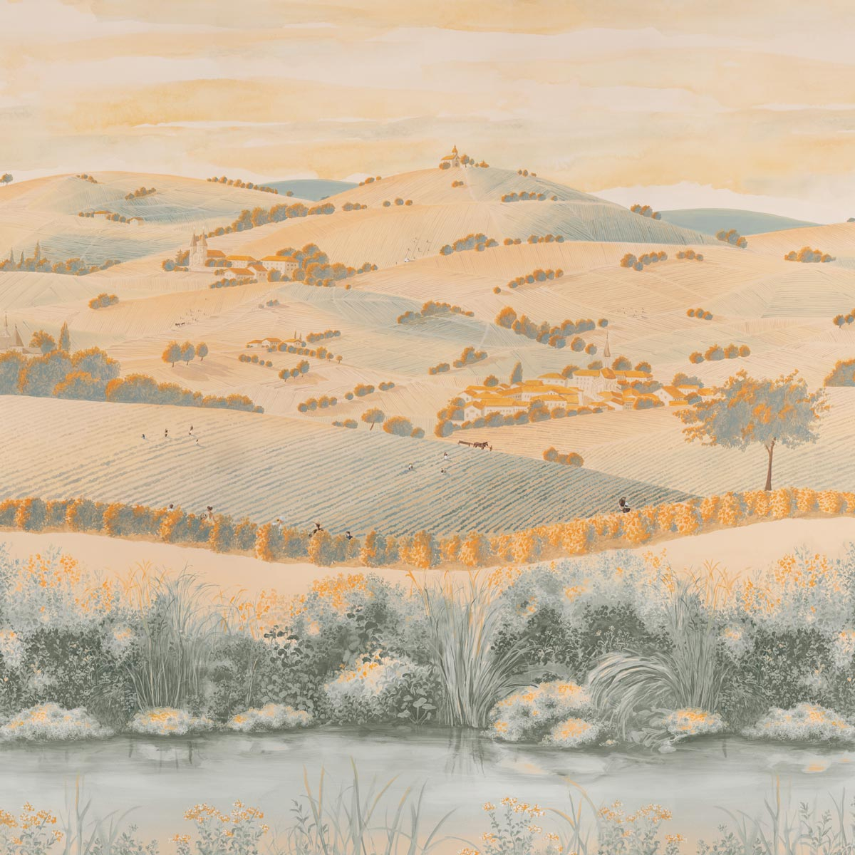 GRANDE TAPISSERIE  LES VENDANGES  tissée JACQUARD
