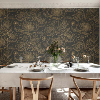 Papier peint panoramique Golden Poppy