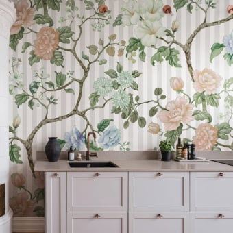 Papier peint panoramique Rose Stripe