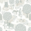 Papier peint Jardin de la Vie Littlephant White/Dusty Blue /1538