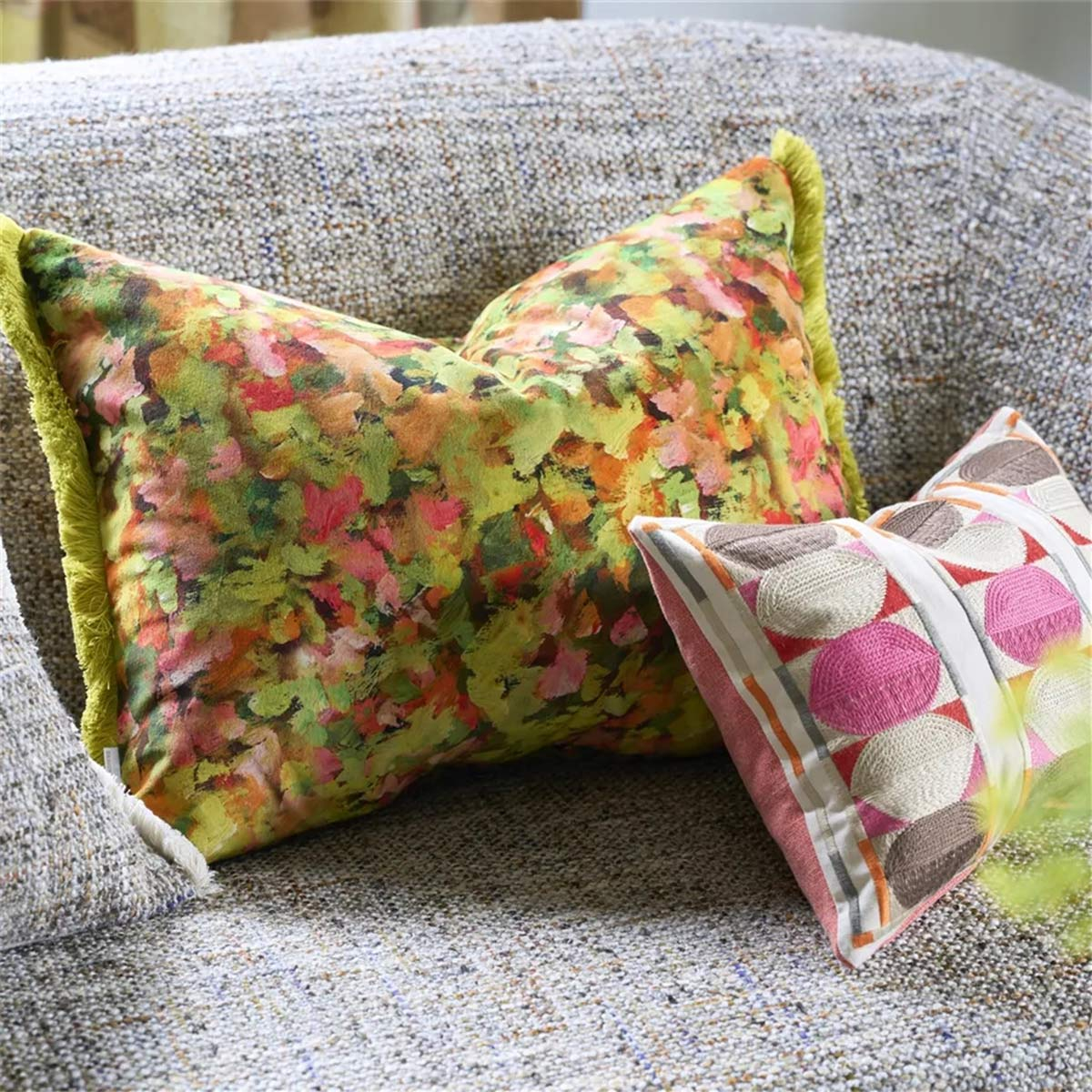 Designers Guild ピンク クッション DESIGNERS GUILD Chinoiserie Flower Cushion / デザイナーズギルド