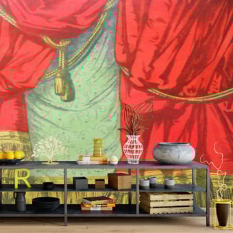 Papeles pintados panorámico Décor de théâtre-cortinax Rojos
