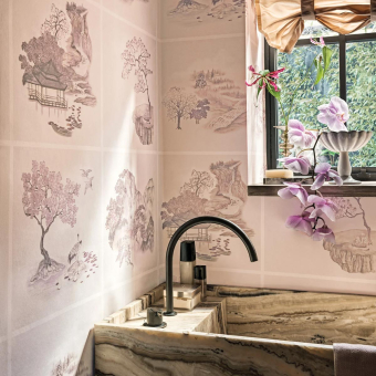 Tile Toile Gilded Wallpaper