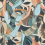 Tapete Fauvist Flock York Wallcoverings Coral / Aqua AG2016