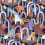 Tapete  Autruches City Raccord parfait Cobalt autruches-city-cobalt
