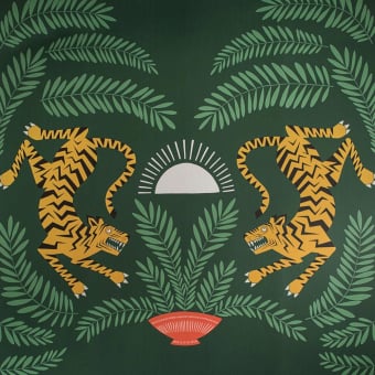 Panoramatapete Tigers & Plants