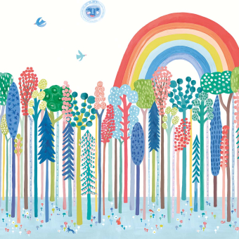 Carta da parati panoramica Rainbow Forest