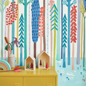 Papel pintado panorámico Rainbow Forest