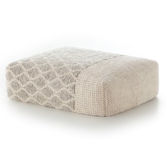 Pouf Rectangular Rhombus Ivory