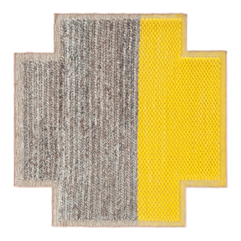 Tapis Square Plait Yellow 160x160 cm Gan Rugs