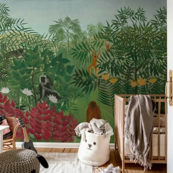 Papier peint Tropical Forest with Monkeys