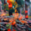 Panoramatapete L’Appel de la Forêt Etoffe.com x Olivier Morel Multicolore foret-54