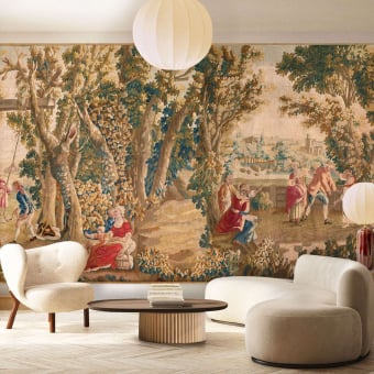 Papier peint panoramique Tapisserie Aubusson Scènes Pastorales