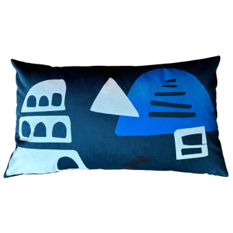 Kissen Babylone Blue Fond Bleu L