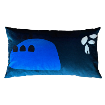 Kissen Babylone Blue Fond Bleu L