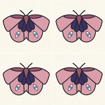 Carreau ciment Le Papillon Rose