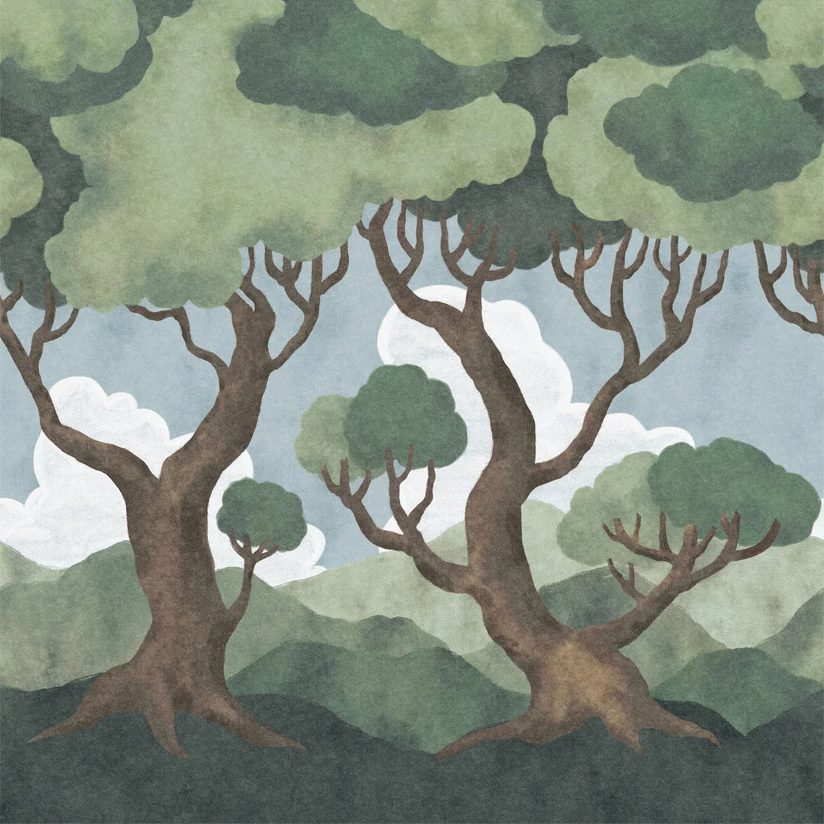 Carta da parati panoramica In the Forest - Borastapeter, image size:1200x1200