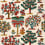 Tissu Fener Grove Nina Campbell Green/Coral/Gold NCF4563-01