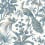 Peacock Canvas Wallpaper Thibaut Blue and Green AT57830