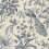 Peacock Canvas Wallpaper Thibaut Slate and Black AT57833