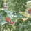 Pagoda Trees wallpaper Thibaut Coral and green T42022