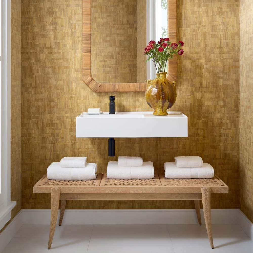 Bambus Mosaik Tapete - Thibaut - Etoffe.com