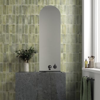 Raku porcelain stoneware rectangle line