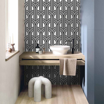 Hendrix Deco Arches Geometric Unpasted Wallpaper