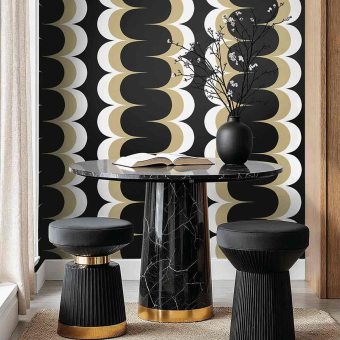 Mandolin Retro Stripe Unpasted Wallpaper