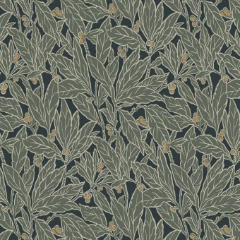 Leaf and Berry Vintage Unpasted Wallpaper
