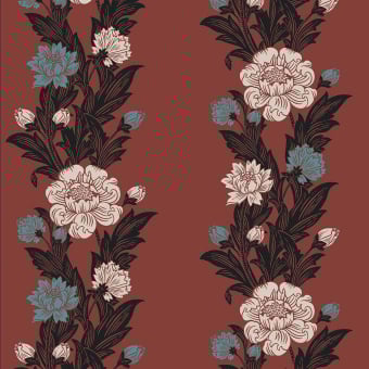 Blooming Stripe Vintage Unpasted Wallpaper