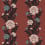 Blooming Stripe Vintage Unpasted Wallpaper Wallquest Pale Carmine / Aqua ET12701