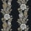 Blooming Stripe Vintage Unpasted Wallpaper Wallquest Ebony / Goldenrod ET12700