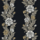 Carta da parati Blooming Stripe Vintage Unpasted Wallquest Ebony / Goldenrod ET12700