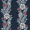 Blooming Stripe Vintage Unpasted Wallpaper Wallquest Deep Navy / Berry ET12712