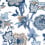 Papier peint Indienne Jacobean Thibaut Blue and White T36418