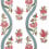 Papier peint Ribbon Floral Thibaut Raspberry and Teal T36426