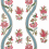 Ribbon Floral Wallpaper Thibaut Raspberry and Teal T36426