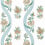 Papier peint Ribbon Floral Thibaut Seaglass and Gold T36422