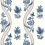 Carta da parati Ribbon Floral Thibaut Blue and White T36423