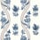 Ribbon Floral Wallpaper Thibaut Blue and White T36423