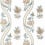 Carta da parati Ribbon Floral Thibaut Beige and Spa Blue T36425