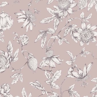 Passion Flower Toile Wallpaper