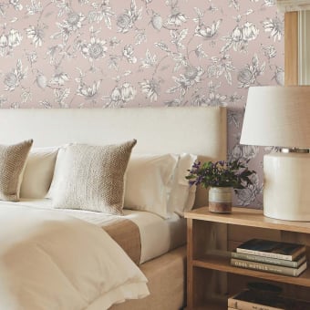 Passion Flower Toile Wallpaper